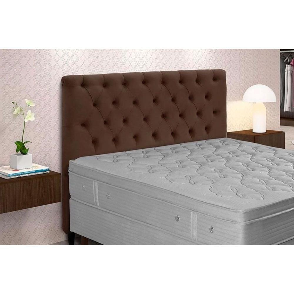 Cabeceira Cama Box Estofada King King Embaixatriz Plus Suede Bege - Simbal - 2