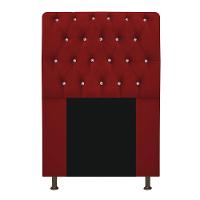 Cabeceira Lady Com Strass 90 Cm Queen Size Suede Vermelho - 1