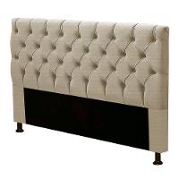 Cabeceira Cama Box Casal King Size Cristal 195Cm Linho Areia - 1
