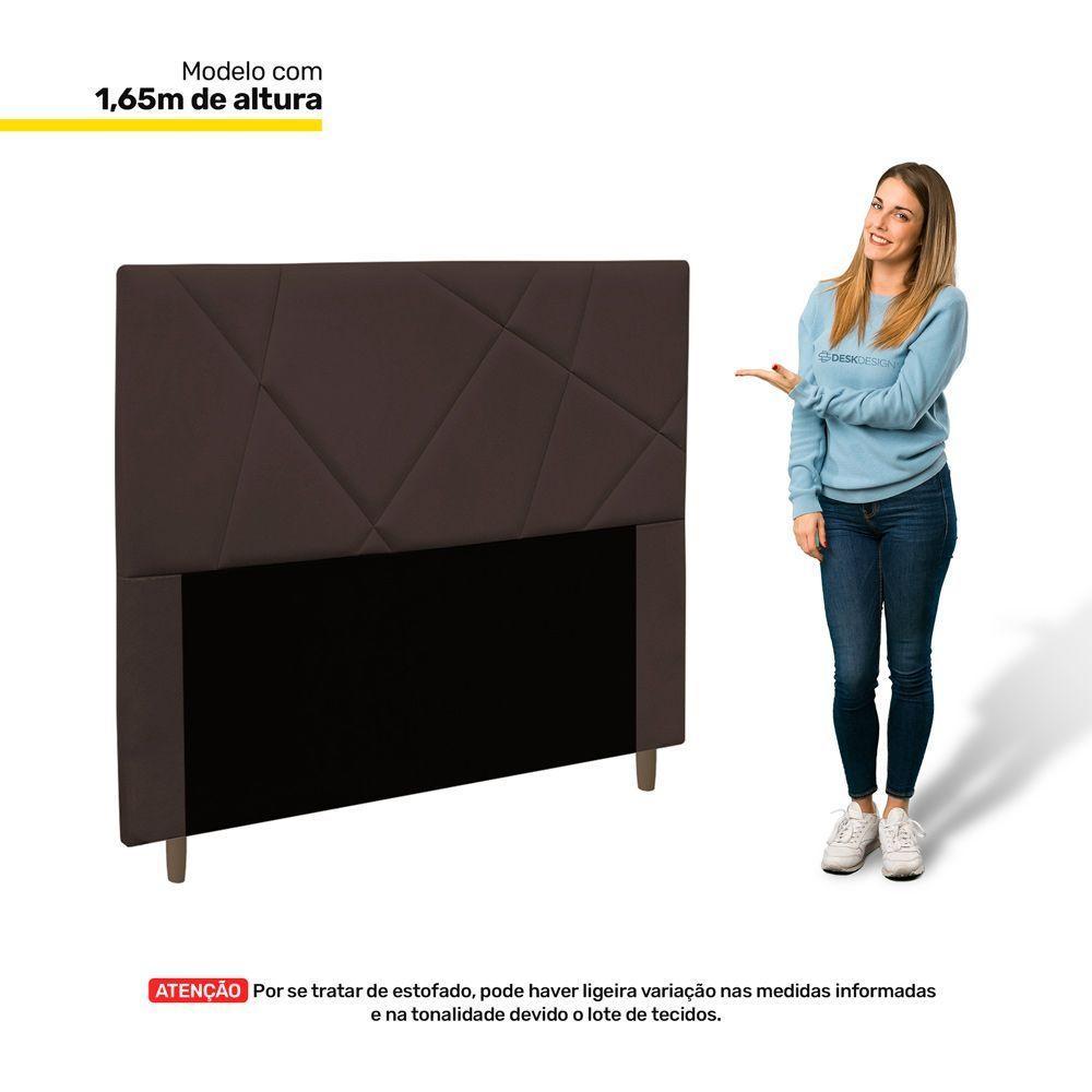 Cabeceira Cama Box Casal Queen Size Mali 160Cm Marrom - 3