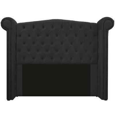 Cabeceira Estofada Veneza 195cm Suede Preto