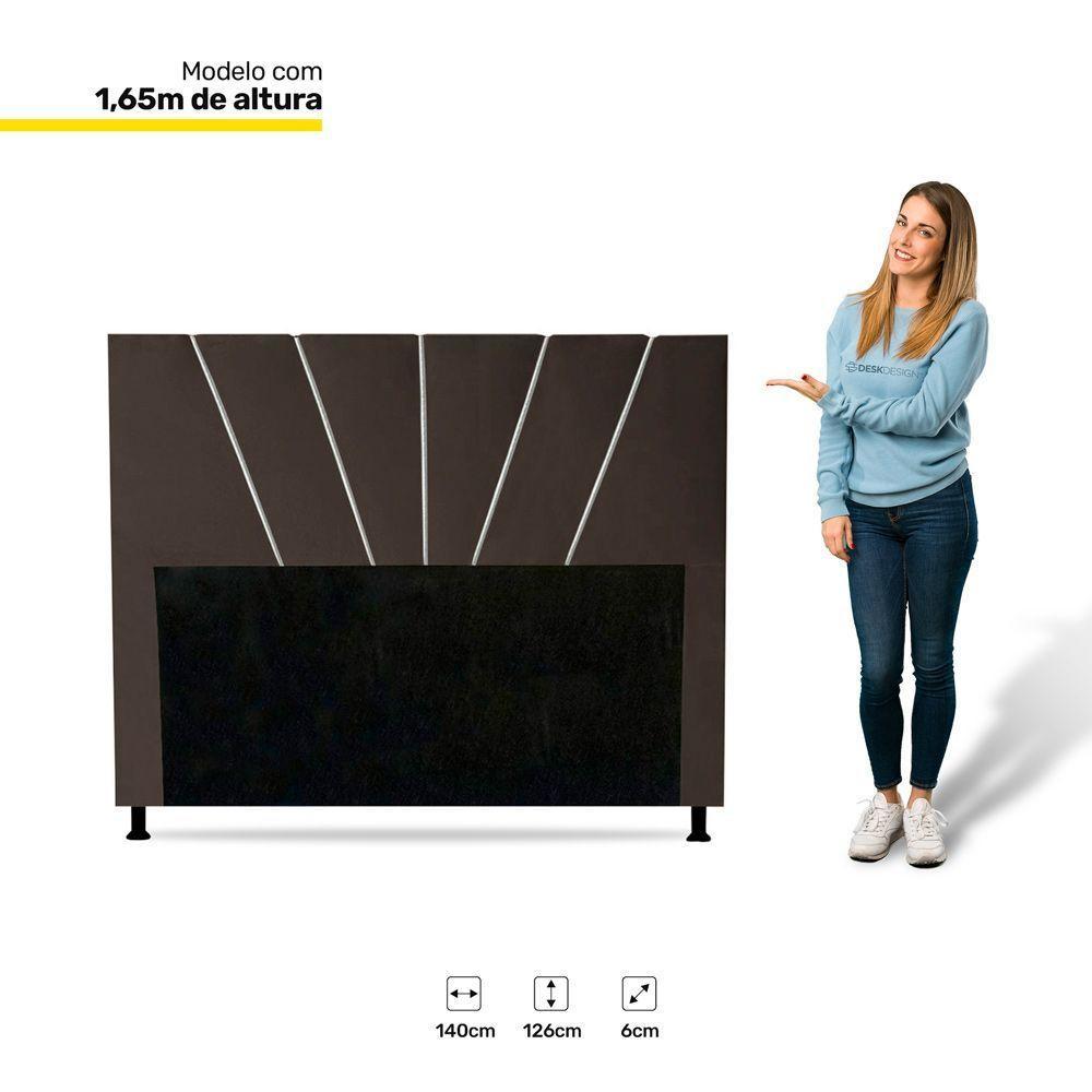 Cabeceira Cama Box Casal Dallas 140Cm Corano Marrom - Abmaza - 2