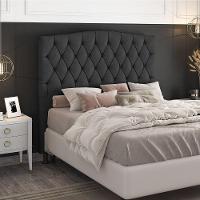 Cabeceira Queen Size Greta 160Cm Com Frame Cinza - 4