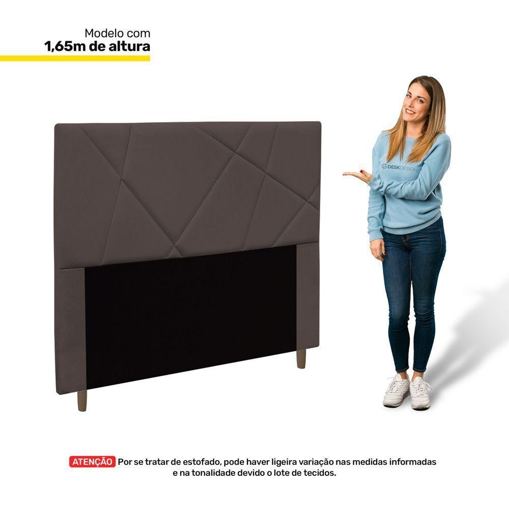 Cabeceira Cama Box Casal Queen Size Mali 160Cm Marrom - 3