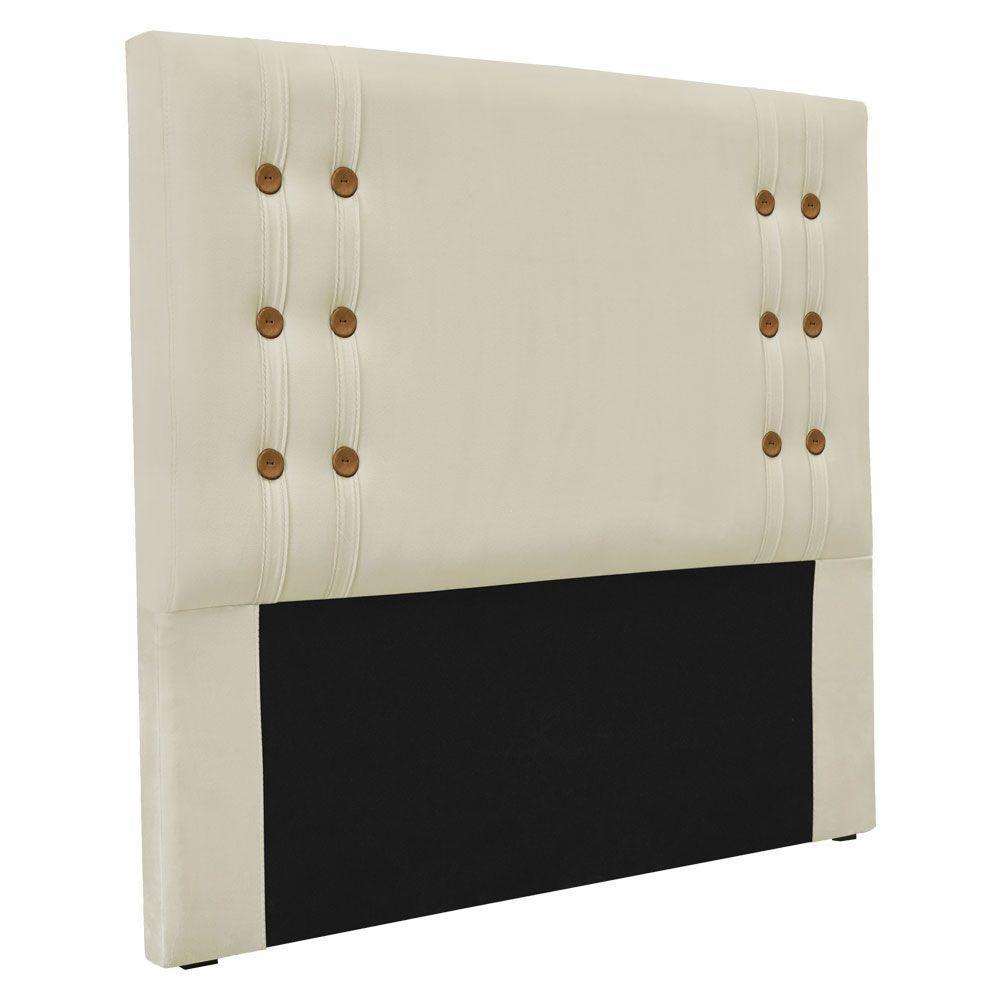 Kit Cabeceira E Calçadeira Recamier Solteiro 0,90M - Bege - 7