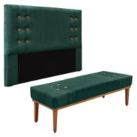 Kit Cabeceira Recamier Solteiro 0,90M Verde Floresta - 1