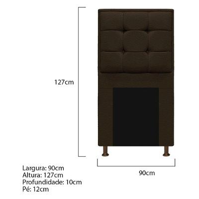 Cabeceira E Calçadeira Copenhague 90 Cm Solteiro Corano Marrom
