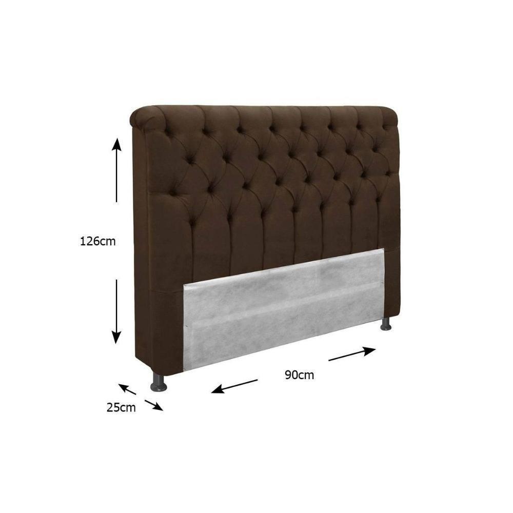 Painel de Cama Box Estofada Solteiro Imperatriz Plus Suede Cinza - Simbal - 4