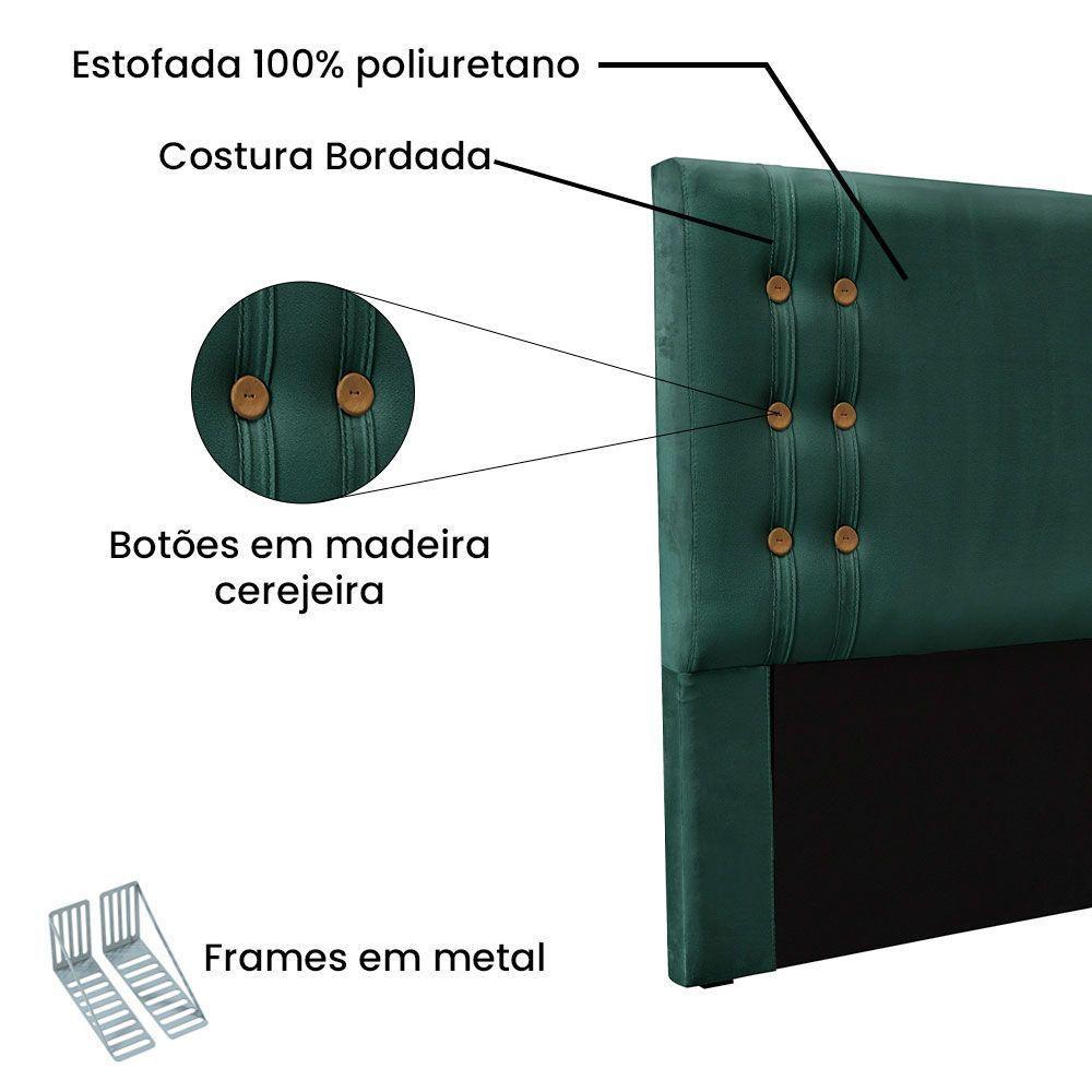 Kit Cabeceira Recamier Solteiro 0,90M Verde Floresta - 5