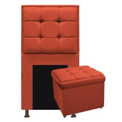 Cabeceira E Calçadeira 100 Cm Solteiro Suede Terracota