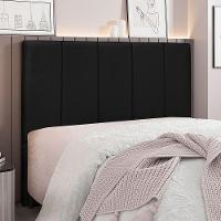 Cabeceira Solteiro 0,90m Toledo Suede Preto - Pallazio - 5