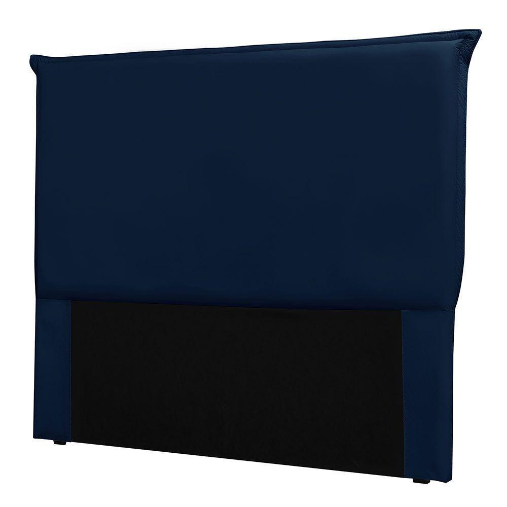Cabeceira Solteiro 0,90m Barcelona Suede - Pallazio Cor Azul Marinho - 4