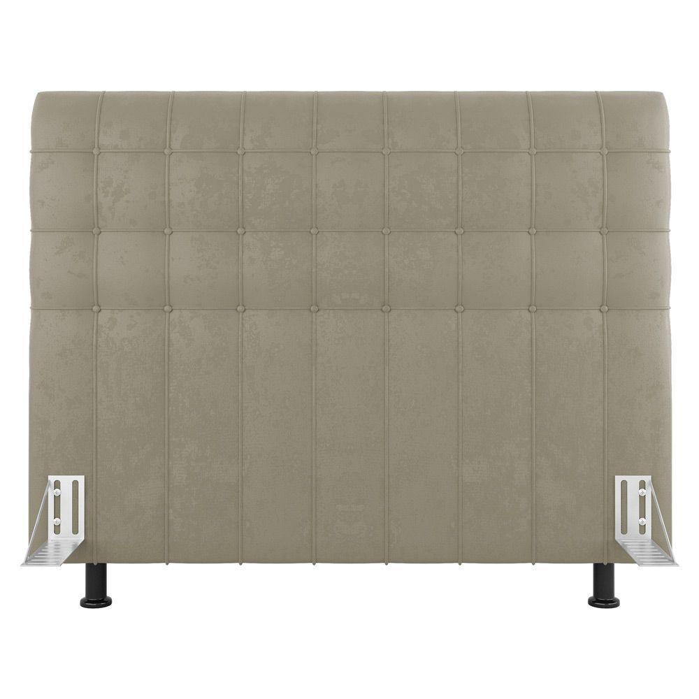 Cabeceira Cama Box Casal Dahlia 140Cm Com Frame Suede Bege - Abmaza - 1