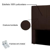 Cabeceira Queen 1,60m Toledo Suede Marrom - Pallazio - 3