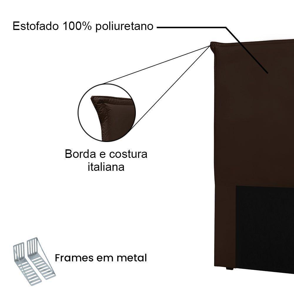 Cabeceira Casal 1,40m Barcelona Suede - Pallazio Cor Marrom - 3