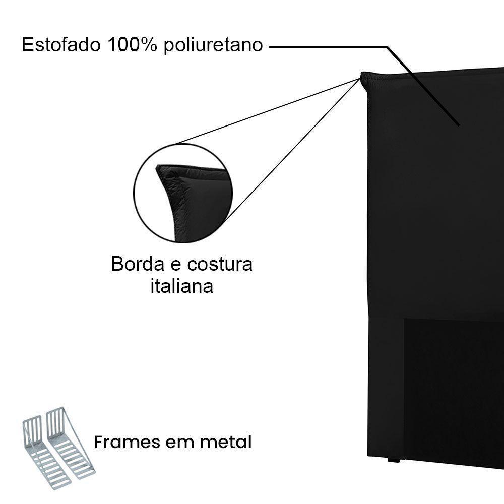 Cabeceira King 1,95m Barcelona Suede Preto - Pallazio - 3