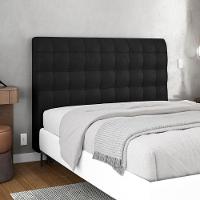 Cabeceira Cama Box Casal King Size Dahlia 195Cm Com Frame Suede Preto - Abmaza - 7