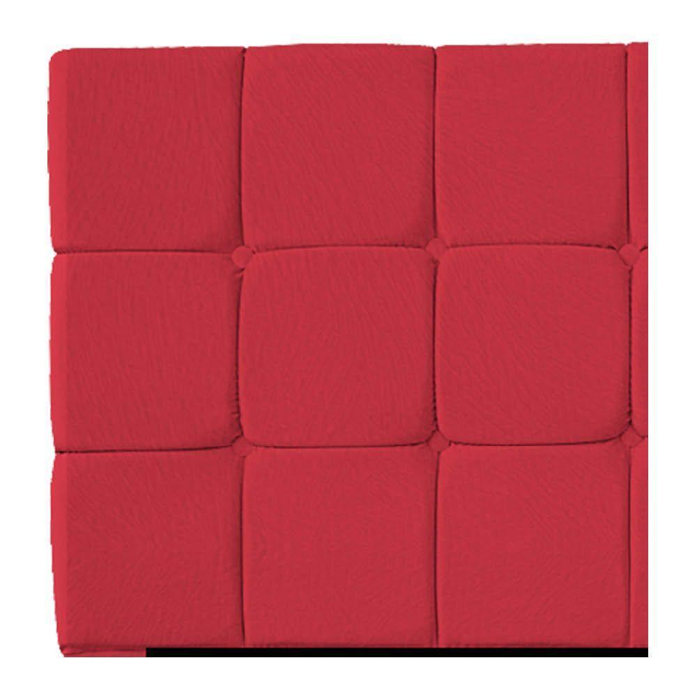 Kit Cabeceira E Calçadeira Manchester 140 Cm Casal Suede - Amarena Móveis Cor Vermelho - 9
