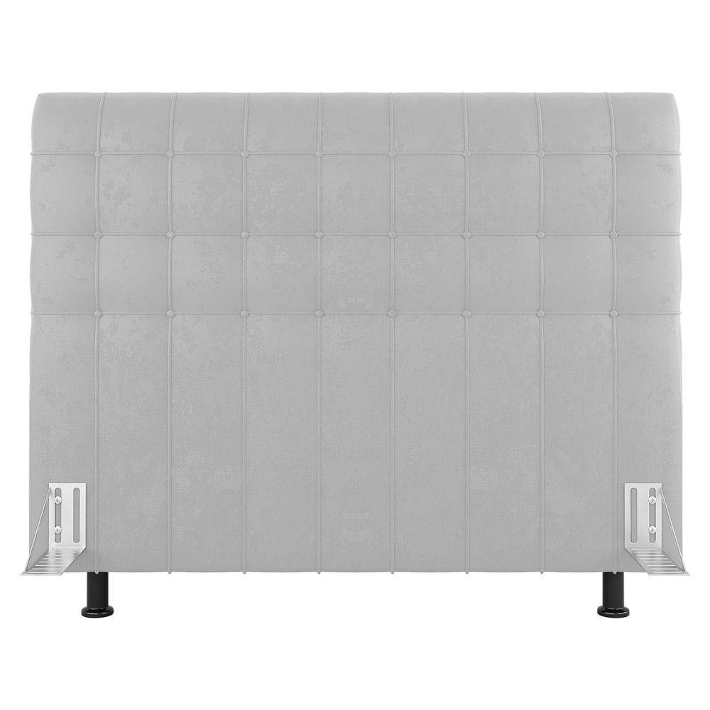 Cabeceira Cama Box Solteiro Dahlia 90Cm Com Frame Sintético Branco - Abmaza - 1