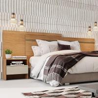 Cabeceira Box Casal Volga Com 2 Mesas De Cabeceira Cumaru/fendi - 3