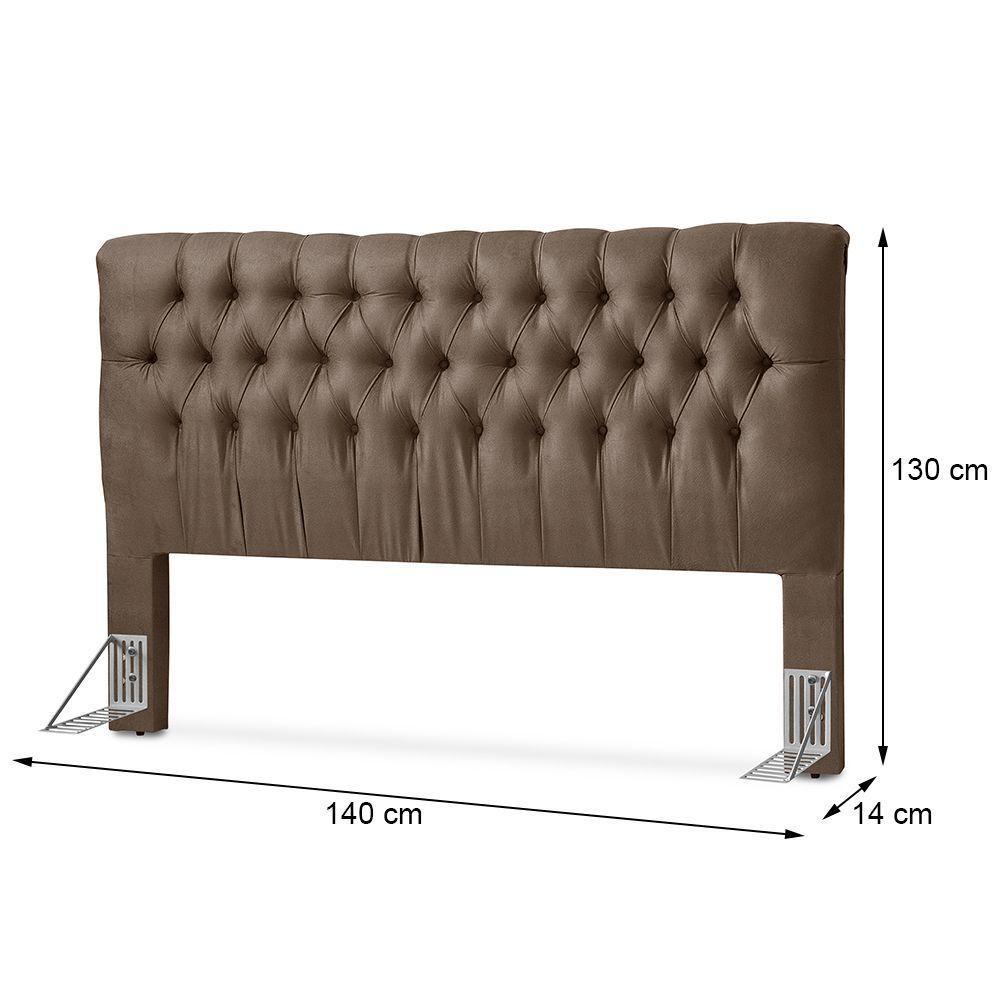 Cabeceira Box Iasmin 1,40 Sued Animale Marron Medio Grupo 1- 1/06 - 2