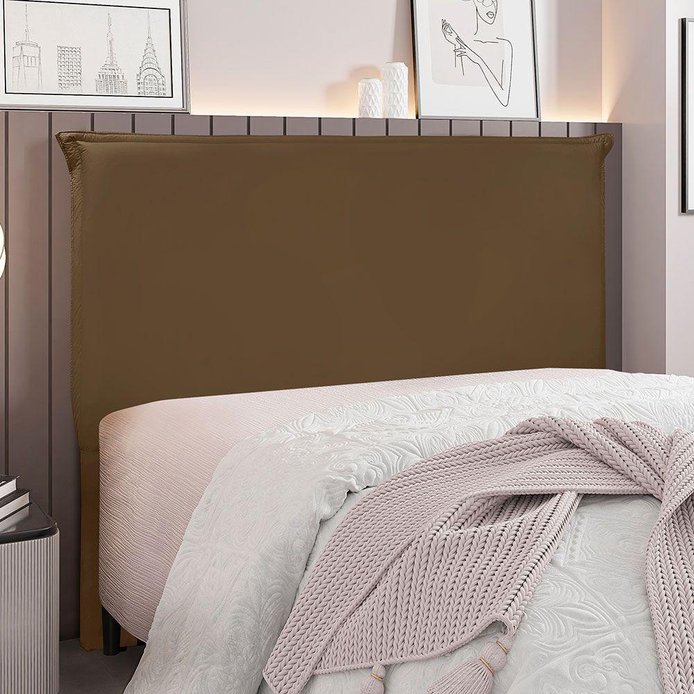 Cabeceira Queen 1,60m Barcelona Suede Caramelo - Pallazio - 5