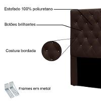 Cabeceira Casal 1,40m Toledo Suede - Pallazio Cor Marrom