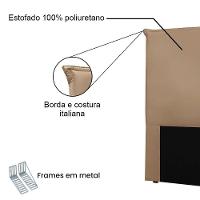 Cabeceira King 1,95m Barcelona Suede - Pallazio Cor Bege - 3