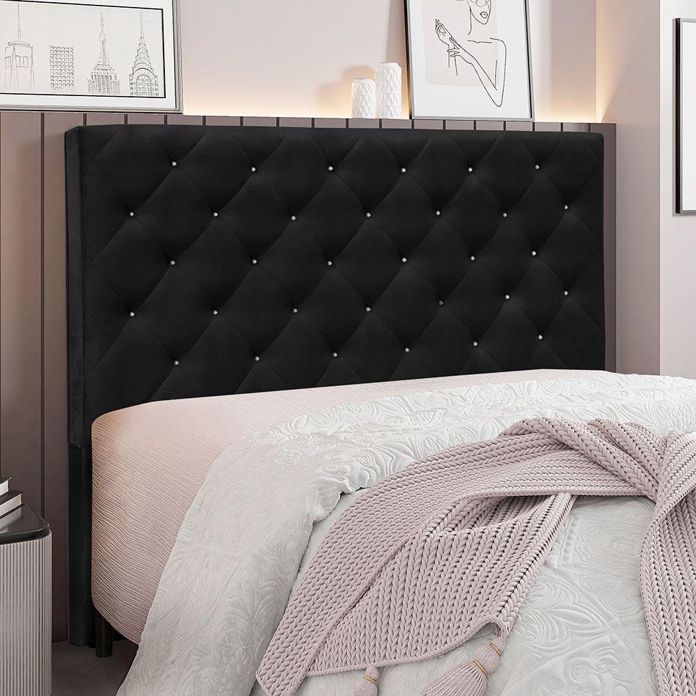 Cabeceira King 1,95m Toledo Suede Preto - Pallazio - 4