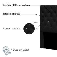 Cabeceira King 1,95m Toledo Suede Preto - Pallazio - 5