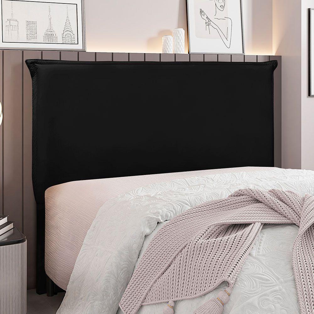 Cabeceira Solteiro 0,90m Barcelona Suede Preto - Pallazio - 5