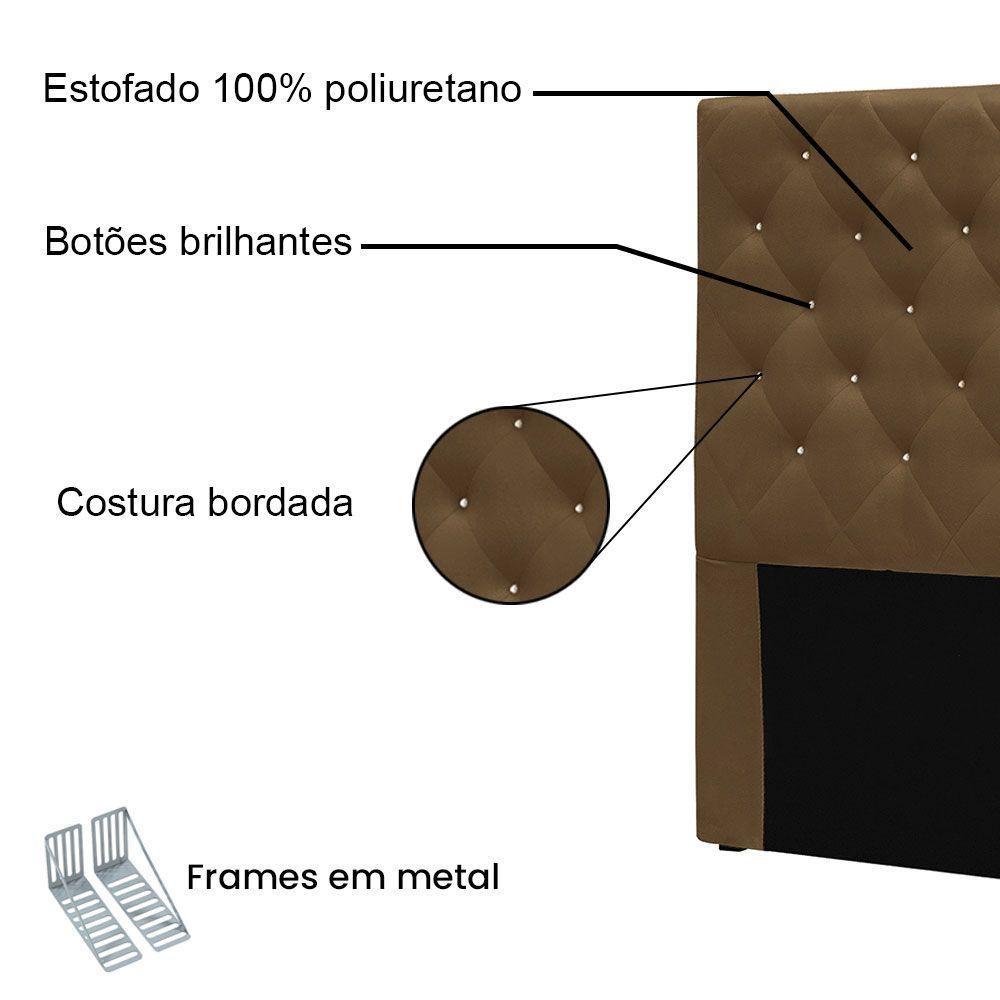 Cabeceira King 1,95m Toledo Suede Caramelo - Pallazio - 3