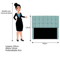 Kit Cabeceira E Calçadeira Manchester 195 Cm King Size Suede - Adj Decor Cor Azul Tiffany - 5