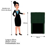 Kit Cabeceira E Calçadeira Manchester 90 Cm Solteiro Suede - Amarena Móveis Cor Verde - 5