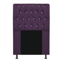 Cabeceira Estofada Lady Com Strass 90 Cm Queen Size Suede - Doce Sonho Móveis Roxo - 1