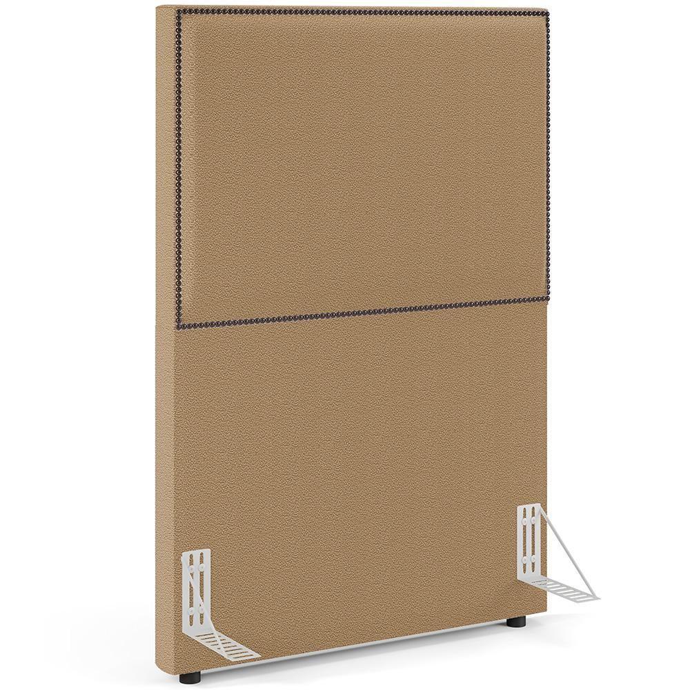 Cabeceira Cama Box Solteiro Com Tachas 100 Cm Vicenza L02 Bouclê Mostarda - 1
