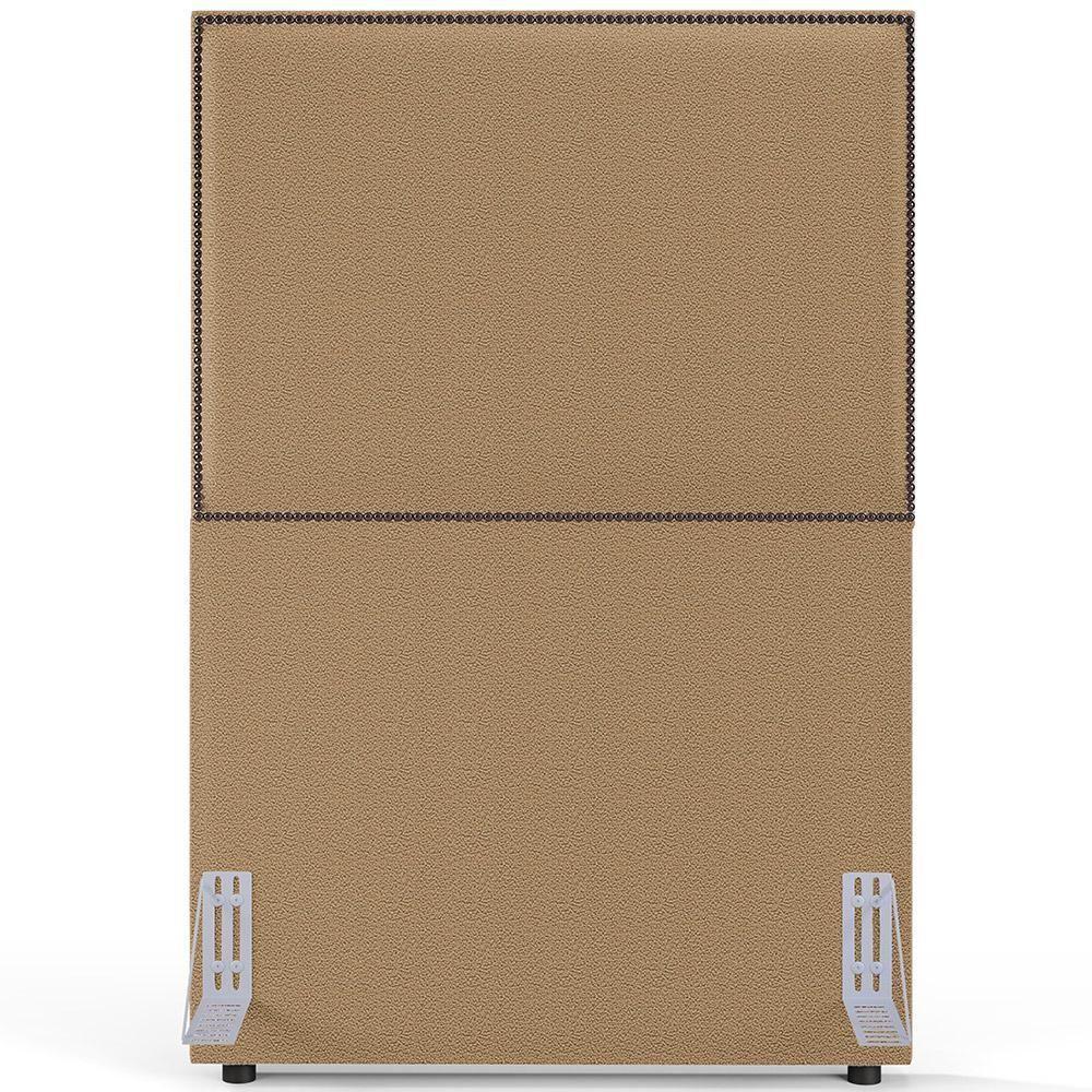Cabeceira Cama Box Solteiro Com Tachas 100 Cm Vicenza L02 Bouclê Mostarda - 3