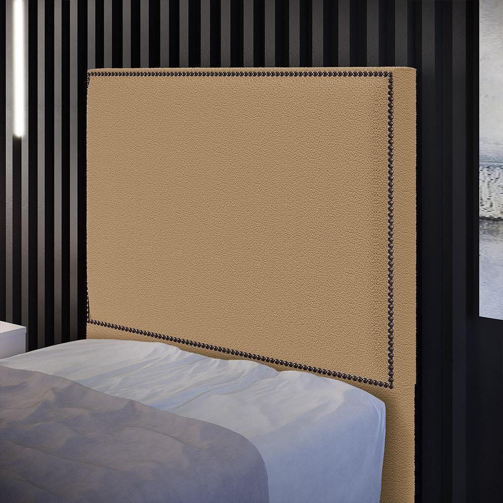 Cabeceira Cama Box Solteiro Com Tachas 100 Cm Vicenza L02 Bouclê Mostarda - 6