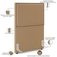 Cabeceira Cama Box Solteiro Com Tachas 100 Cm Vicenza L02 Bouclê Mostarda - 9