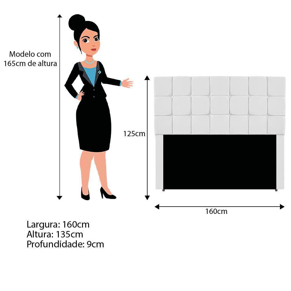 Kit Cabeceira E Calçadeira Manchester 160 Cm Queen Size Corano - Amarena Móveis Cor Branco - 5