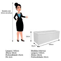 Kit Cabeceira E Calçadeira Manchester 160 Cm Queen Size Corano - Amarena Móveis Cor Branco