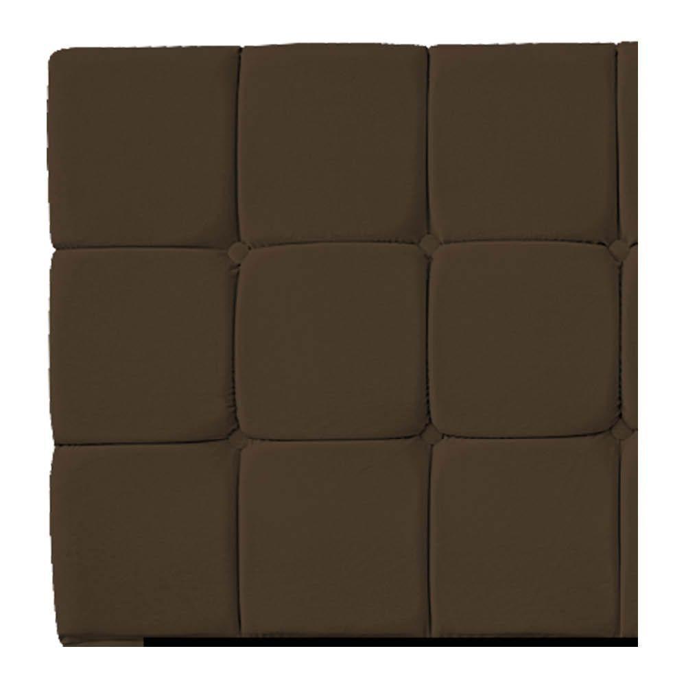 Cabeceira Estofada Manchester 195 Cm King Size Suede - Adj Decor Cor Marrom - 2