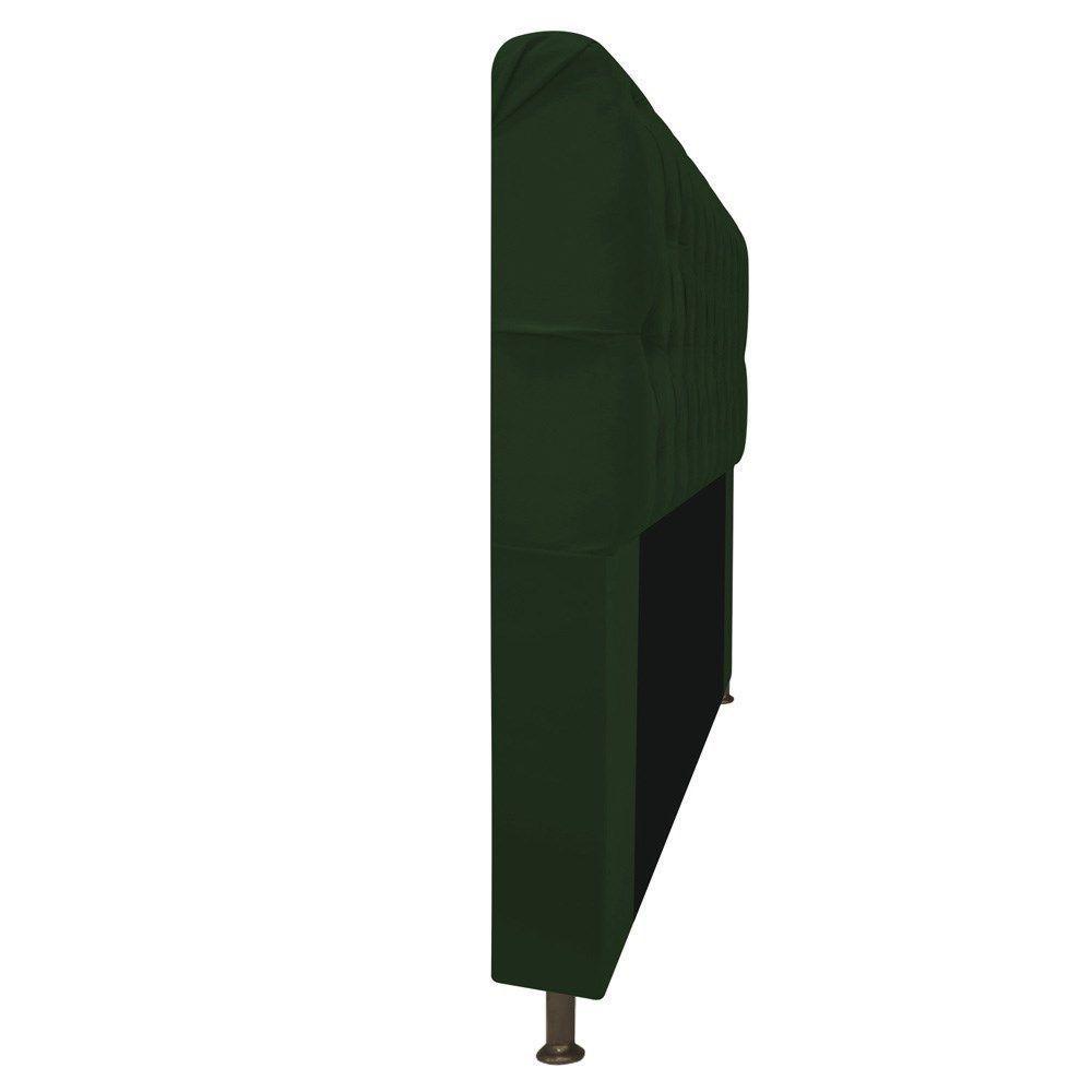 Cabeceira Estofada Lady Com Strass 90 Cm Queen Size Suede - Doce Sonho Móveis Verde - 3