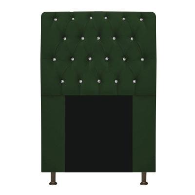 Cabeceira Estofada Lady Com Strass 90 Cm Queen Size Suede - Doce Sonho Móveis Verde