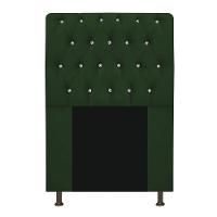 Cabeceira Estofada Lady Com Strass 90 Cm Queen Size Suede - Doce Sonho Móveis Verde - 1