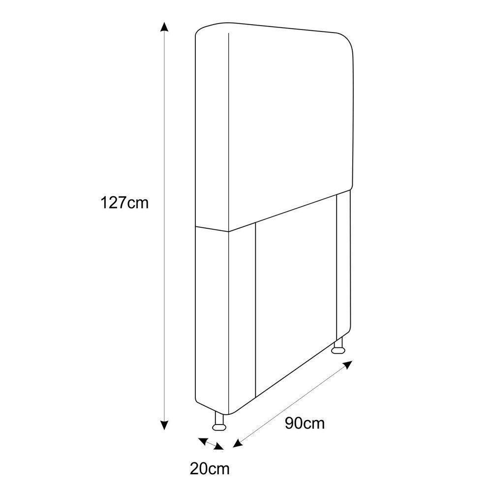 Cabeceira Estofada Lady Com Strass 90 Cm Queen Size Suede - Doce Sonho Móveis Cinza - 2
