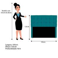 Cabeceira Estofada Manchester 195 Cm King Size Suede - Adj Decor Cor Azul Turquesa - 5
