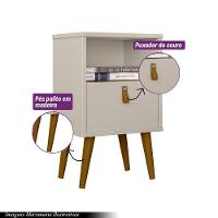 Mesa De Cabeceira Com Gaveta Ilhéus Off White G77 - 6