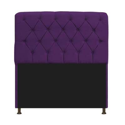Cabeceira Estofada Lady 195 Cm King Size Com Capitonê Suede - Doce Sonho Móveis Roxo