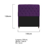 Cabeceira Estofada Lady 195 Cm King Size Com Capitonê Suede - Doce Sonho Móveis Roxo - 2